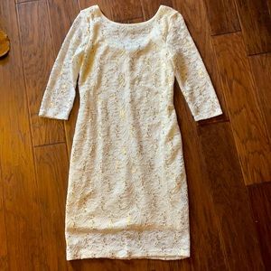 Ivory lace dress stretchy low back